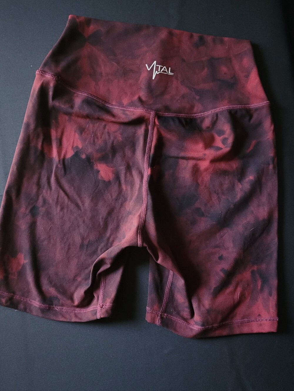 Vital Apparel Burgundy Tie-dye Biker Shorts Size M